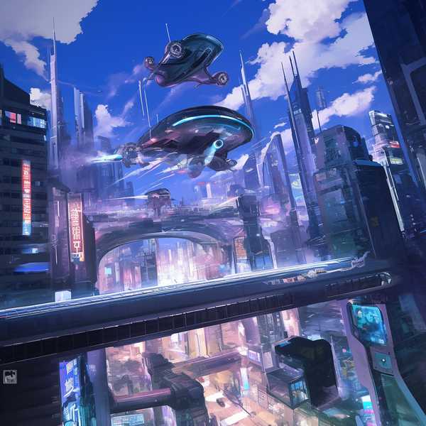 Fantasy Future Life City-Flying cars and 3D cities 4