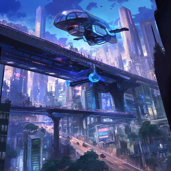 Fantasy Future Life City-Flying cars and 3D cities 2