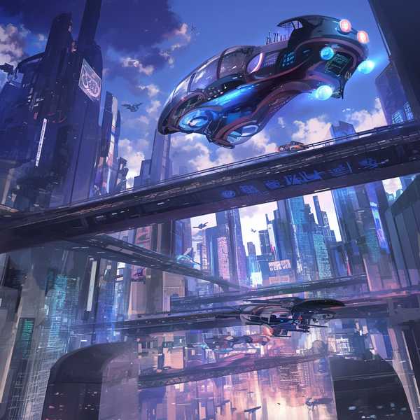 Fantasy Future Life City-Urban public aircraft 6