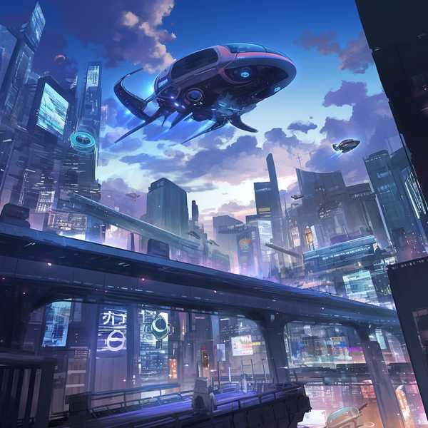 Fantasy Future Life City-Urban public aircraft 5