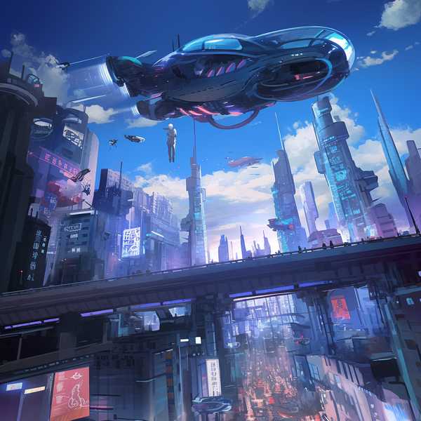 Fantasy Future Life City -Urban public aircraft 3