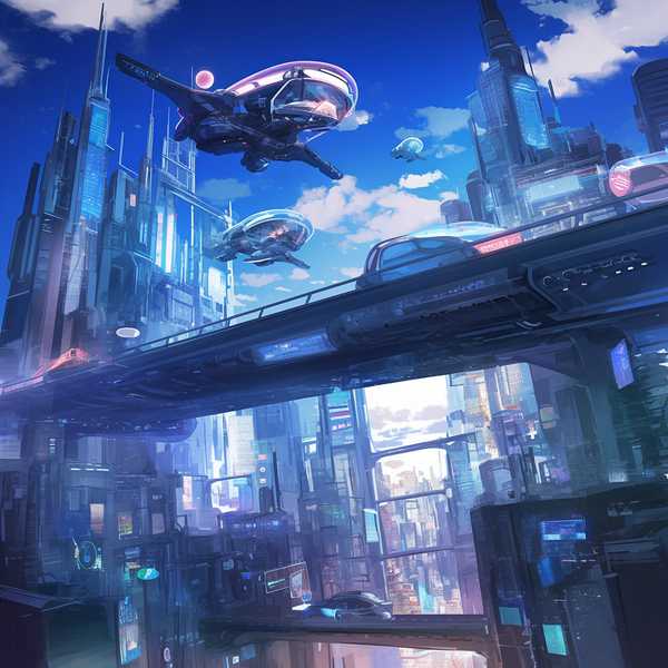 Fantasy Future Life City -Urban public aircraft 4