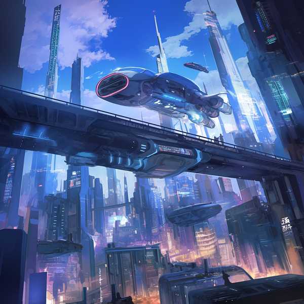 Fantasy Future Life City-Future flying cars and dream cities 5