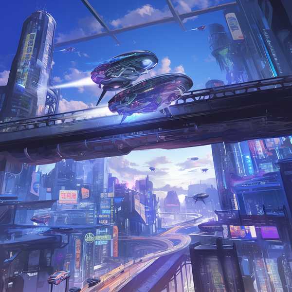 Fantasy Future Life City-A new type of aircraft that can fly in cities in the future 5