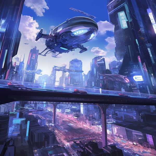 Fantasy Future Life City-A new type of aircraft that can fly in cities in the future 4