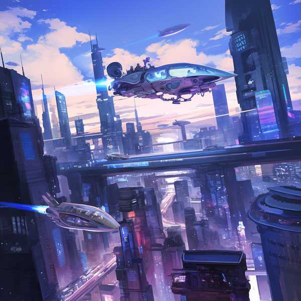 Fantasy Future Life City-A new type of aircraft that can fly in cities in the future 3