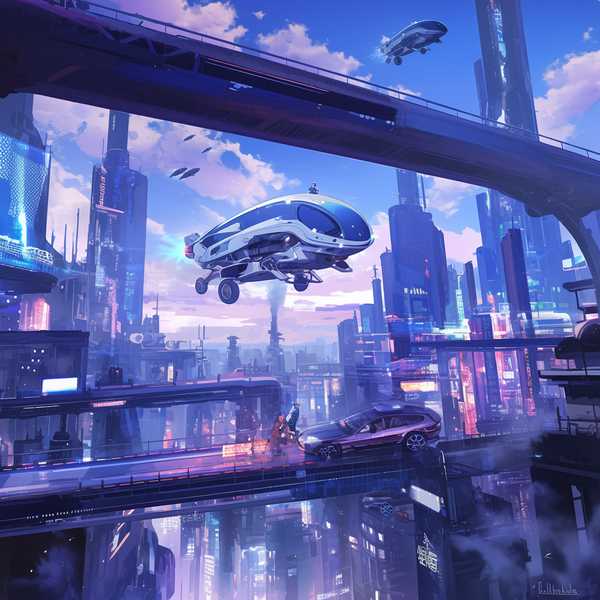 Fantasy Future Life City-A new type of aircraft that can fly in cities in the future 2